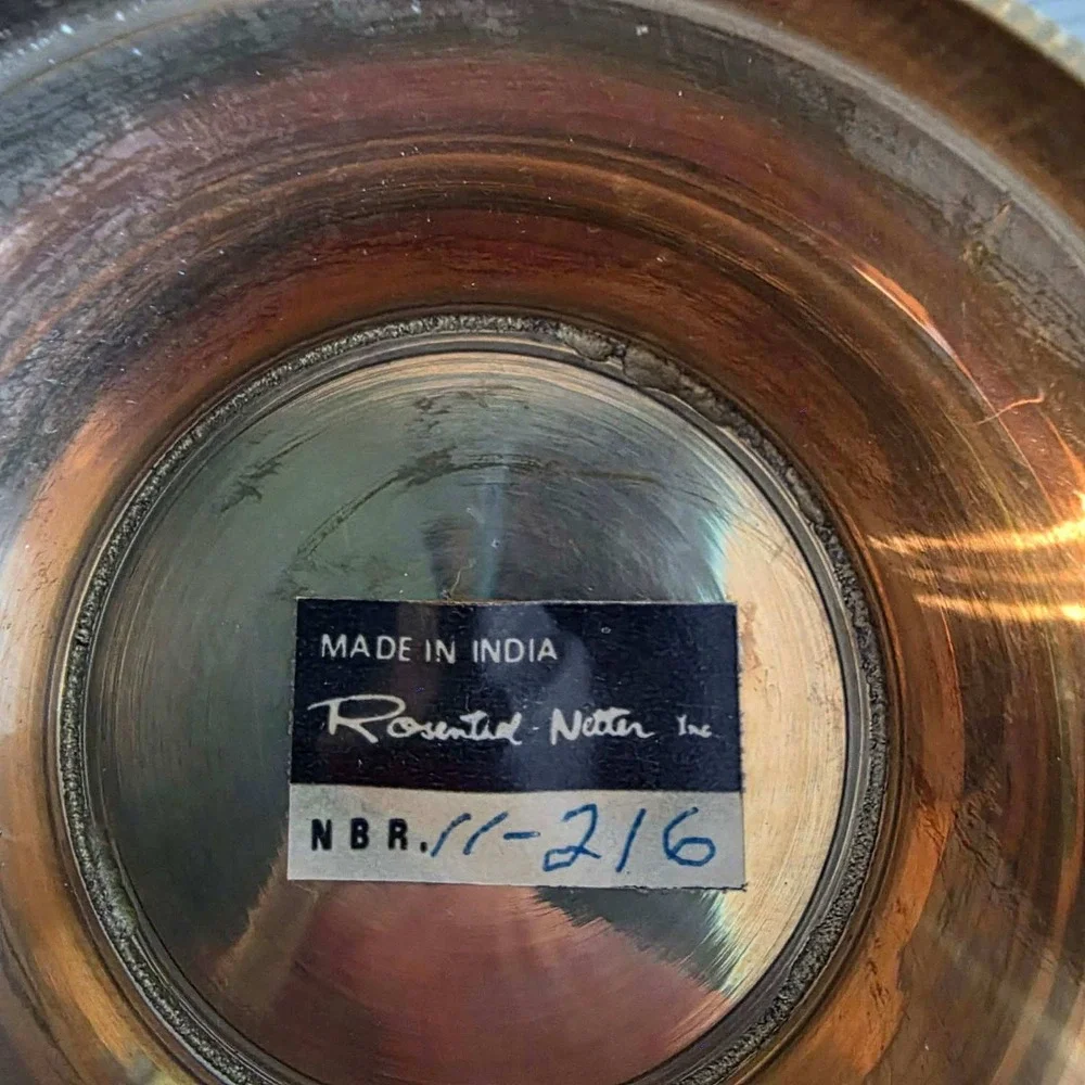 Vintage Rosenthal Netter Brass Ginger Jar Urn Lidded Made in India MCM
